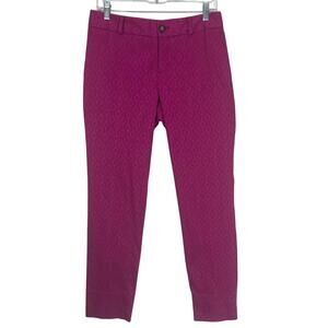 Banana Republic Camden Pink Geometric Texture Print Low Rise Pockets Pants 2
